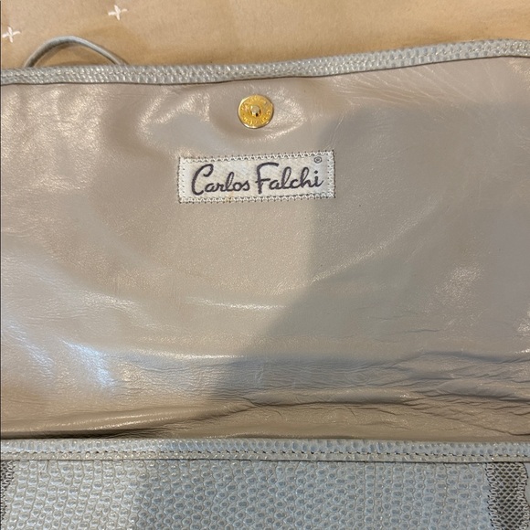 Carlos Falchi Gray and Black Clutch